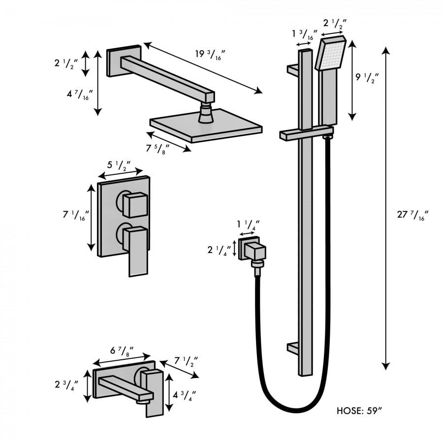 ZLINE Bliss Shower System in Electric Matte Black, BLS-SHS-MB