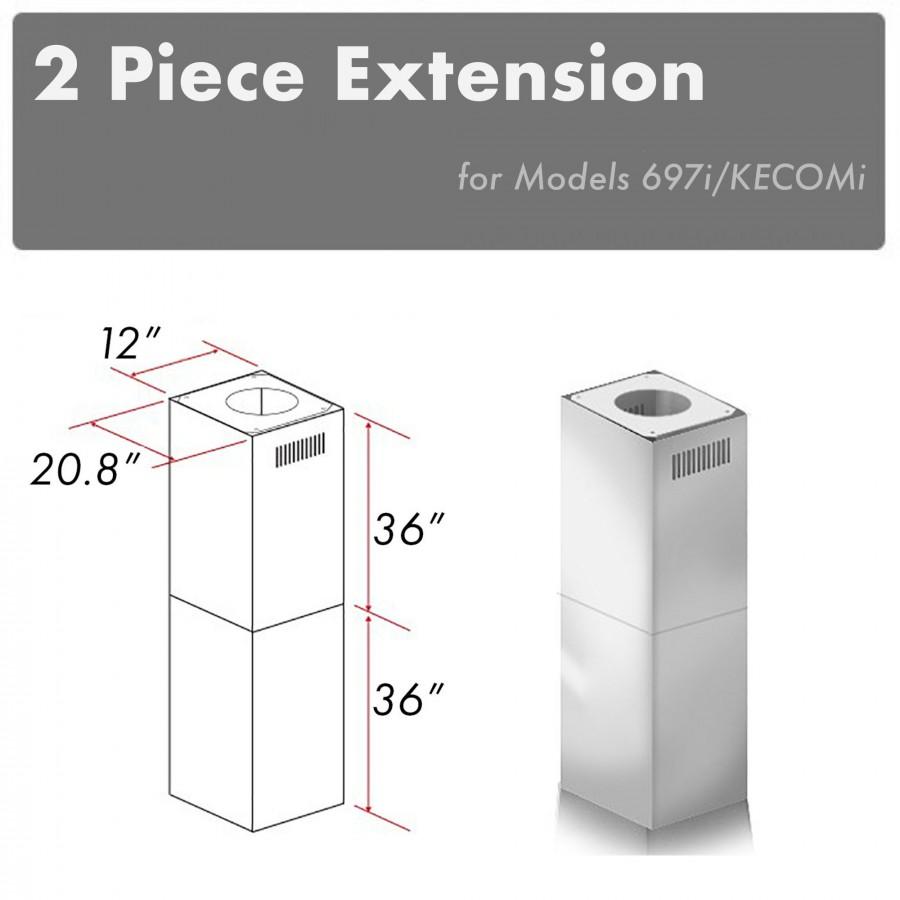 ZLINE Chimney Extension for 10'-12' Ceiling, 2PCEXT-697i/KECOMi