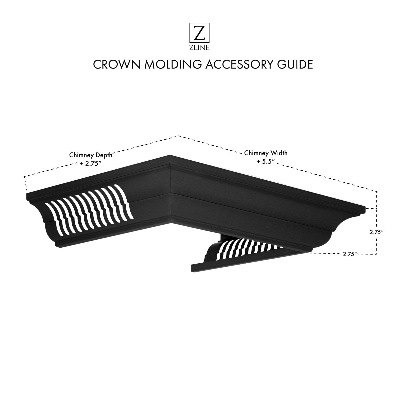 ZLINE Crown Molding Black Stainless Steel BT Speakers CM6-BT-BSKBN
