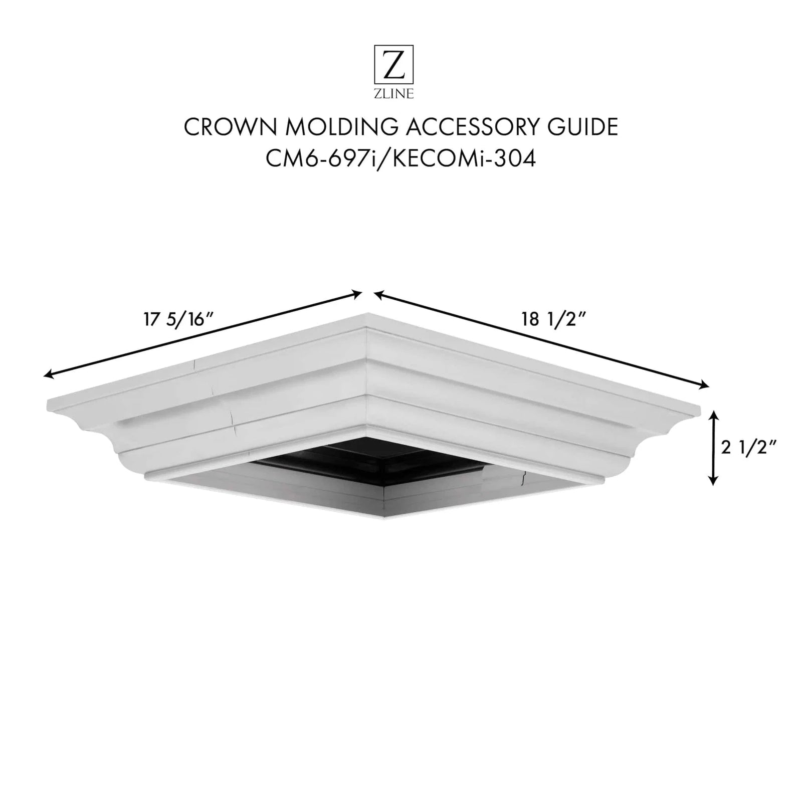 ZLINE Crown Molding Profile 6 for Island Mount Range Hood CM6-697i/KECOMi-304