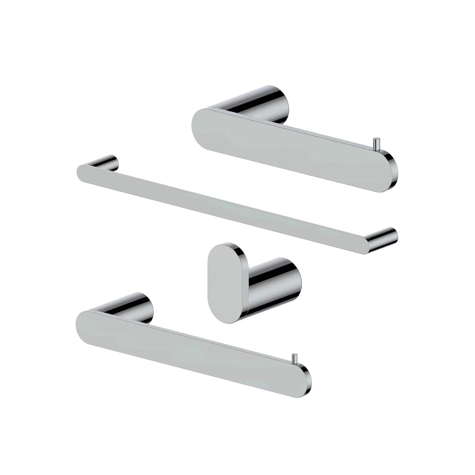 ZLINE Crystal Bay Bathroom Accessories Package with Towel Rail, Hook, Ring and Toilet Paper Holder, 4BP-CBYACC-CH