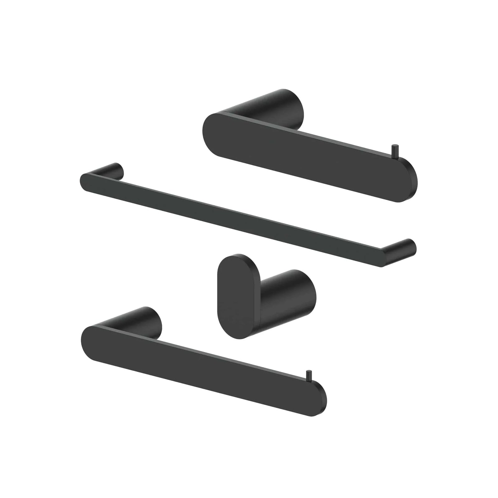 ZLINE Crystal Bay Bathroom Accessories Package with Towel Rail, Hook, Ring and Toilet Paper Holder, 4BP-CBYACC-MB
