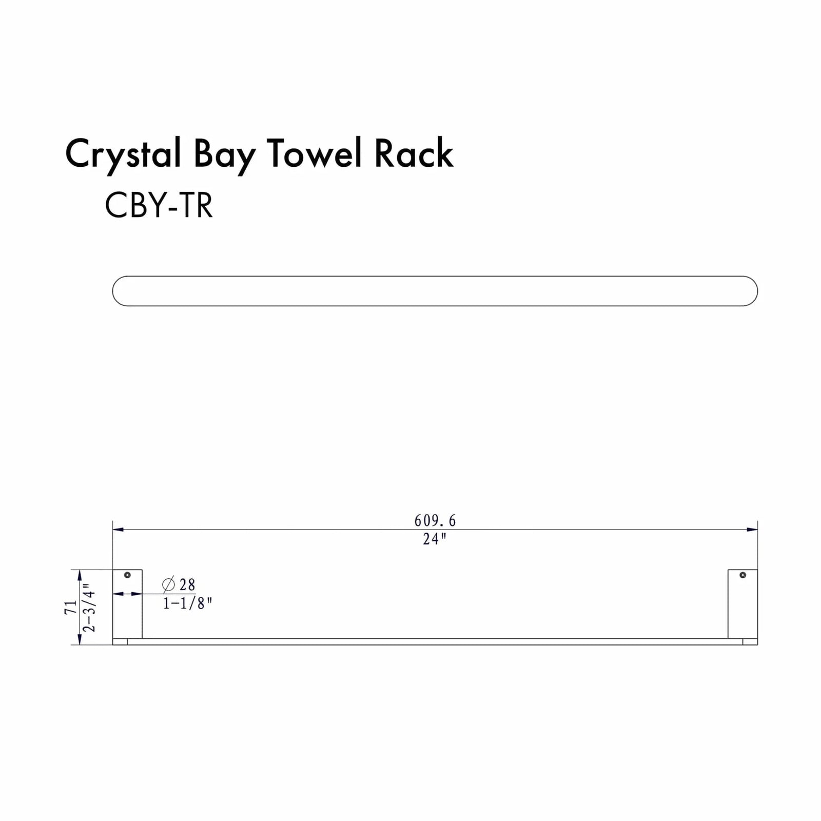 ZLINE Crystal Bay Towel Rail CBY-TR-BN