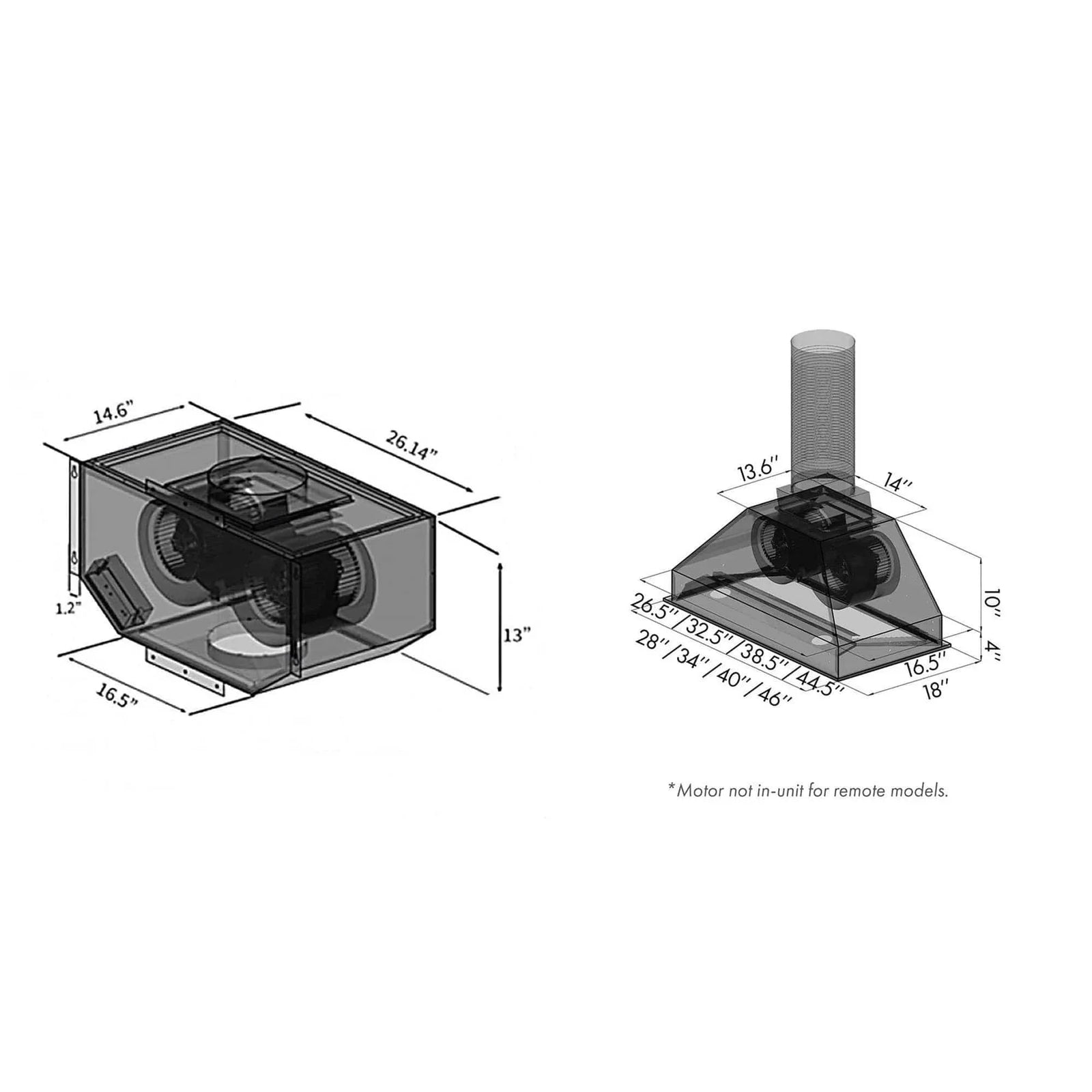 ZLINE Ducted Remote Blower Range Hood Insert in Stainless Steel 698-RD-28