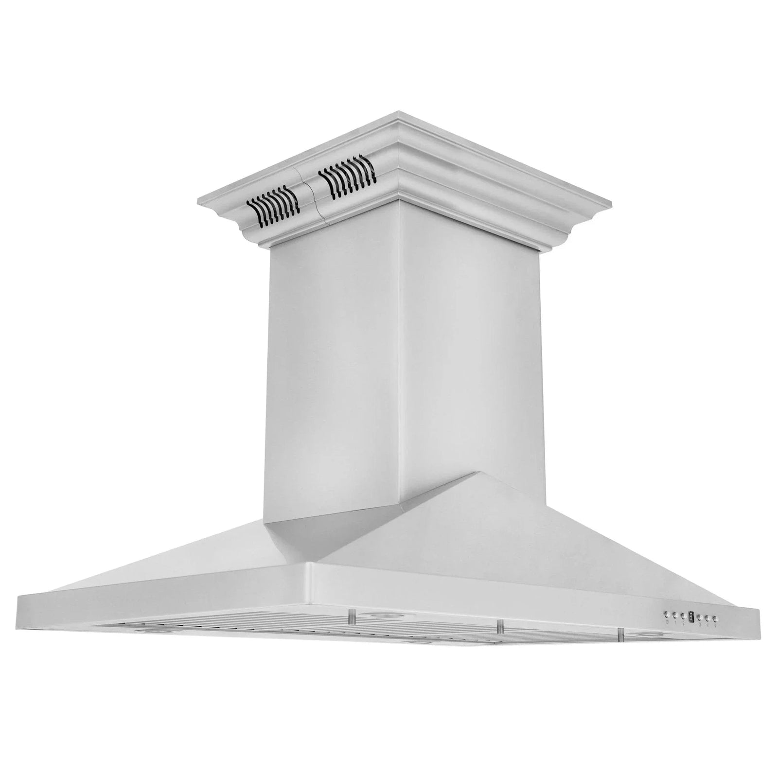 ZLINE Ducted Vent Island Mount Range Hood in Stainless Steel with Built-in ZLINE CrownSound Bluetooth Speakers GL1iCRN-BT-30
