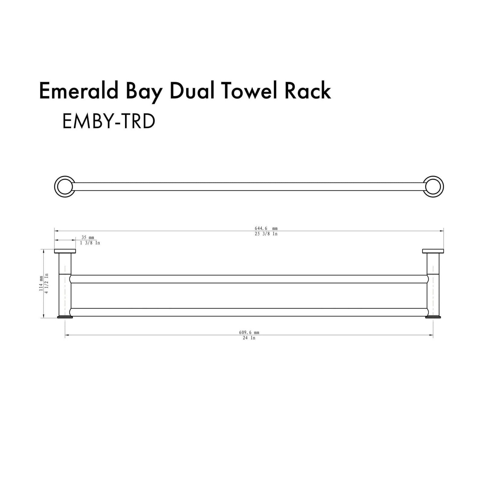 ZLINE Emerald Bay Double Towel Rail EMBY-TRD-BN