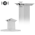 Zline Island Mount Range Hood in Stainless Steel with Built-in ZLINE CrownSound™ Bluetooth Speakers KE2iCRN-BT
