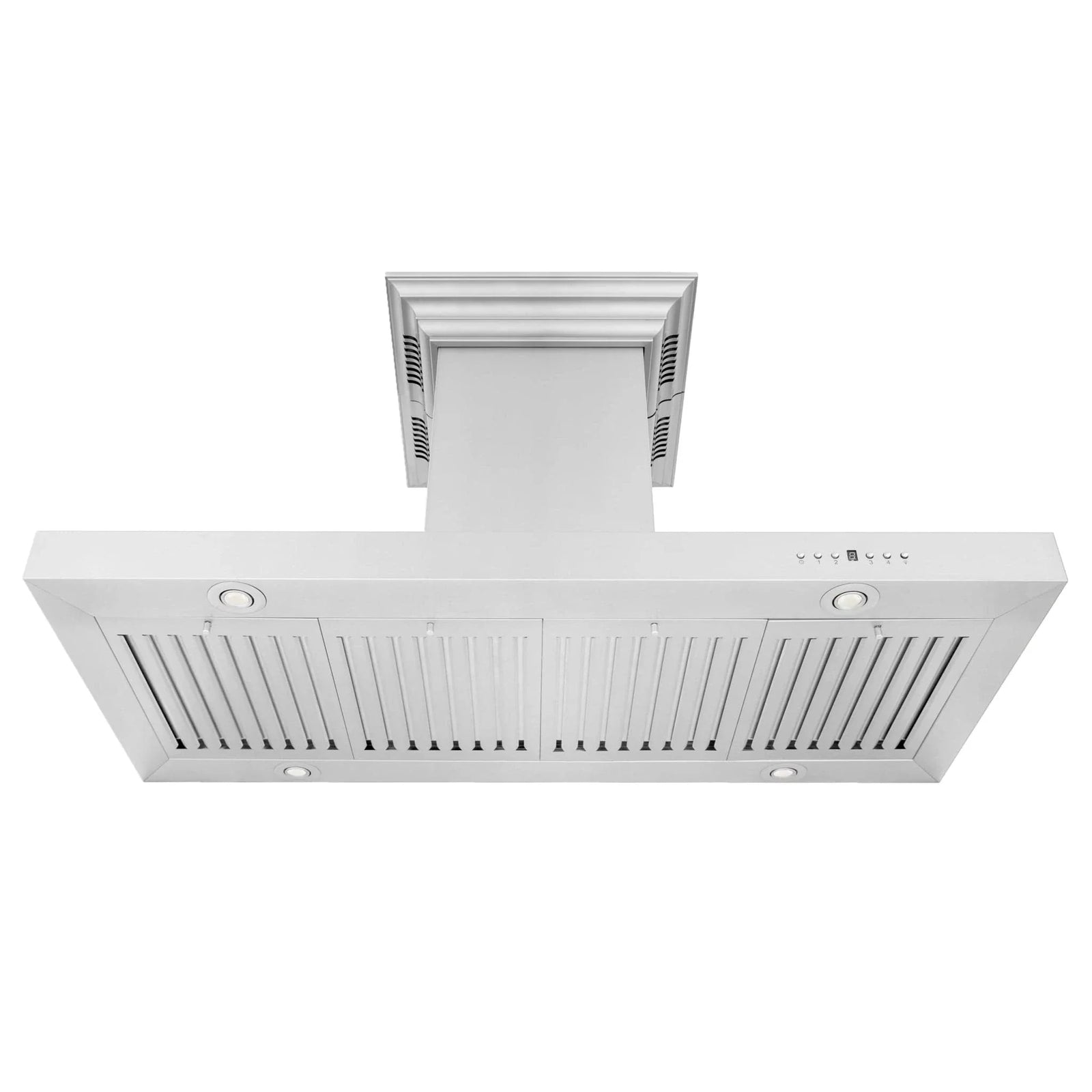 Zline Island Mount Range Hood in Stainless Steel with Built-in ZLINE CrownSound™ Bluetooth Speakers KE2iCRN-BT