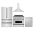 ZLINE Kitchen Package Refrigerator, Range,Range Hood , Dishwasher,  4KPR-RARH36-DWV