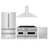 ZLINE Kitchen Package Refrigerator, Range,Range Hood , Dishwasher, 4KPR-RARH60-DWV