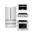 ZLINE Kitchen Package Refrigerator, Rangetop, Wall Oven, Microwave 4KPR-RT30-MWAWS