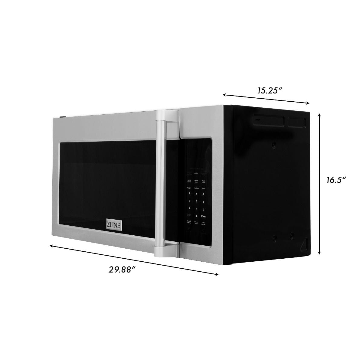 ZLINE Over Range Microwave Oven, Stainless Steel, MWO-OTR-H-30