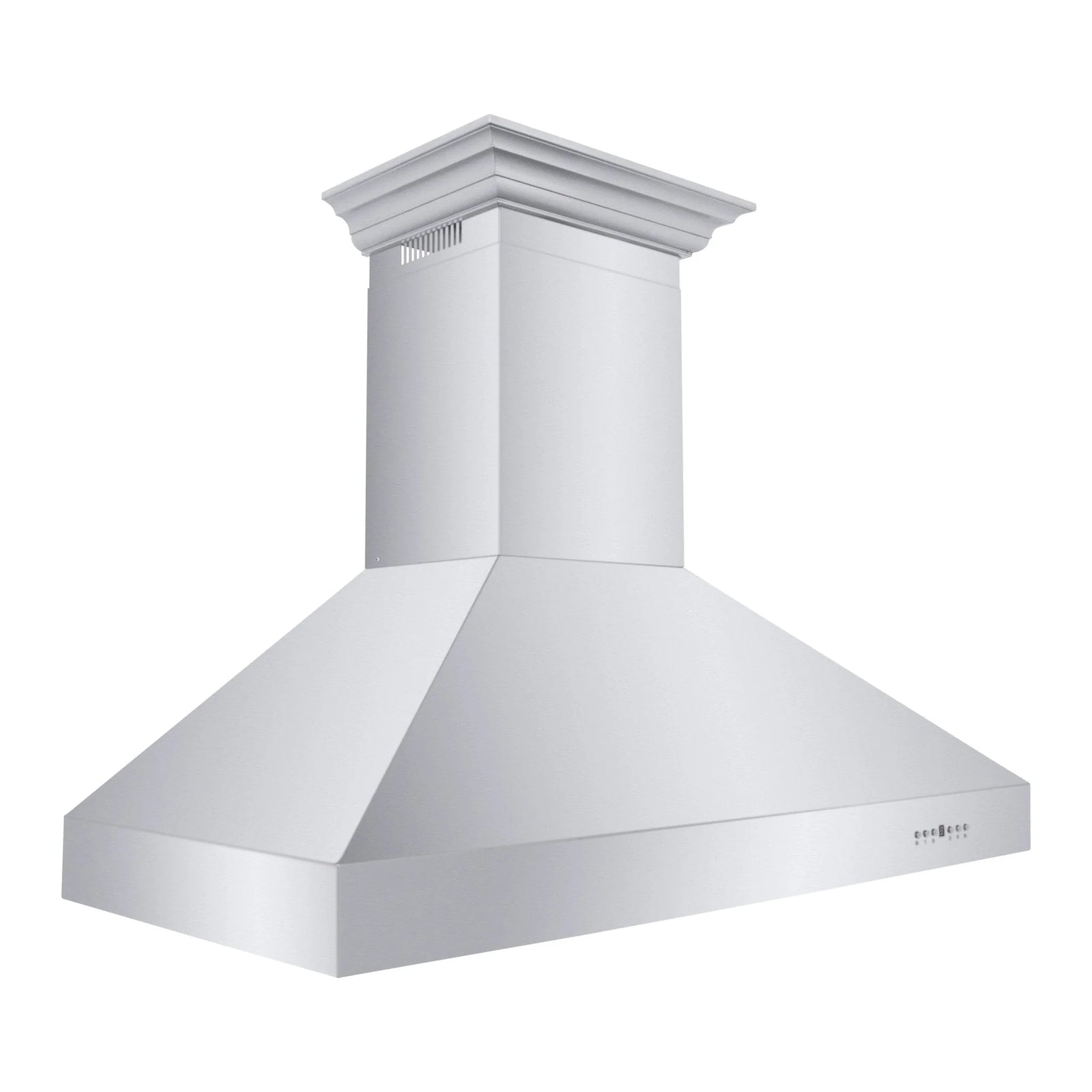 ZLINE Professional Convertible Vent Wall Mount Range Hood in Stainless Steel with Crown Molding 667CRN-48