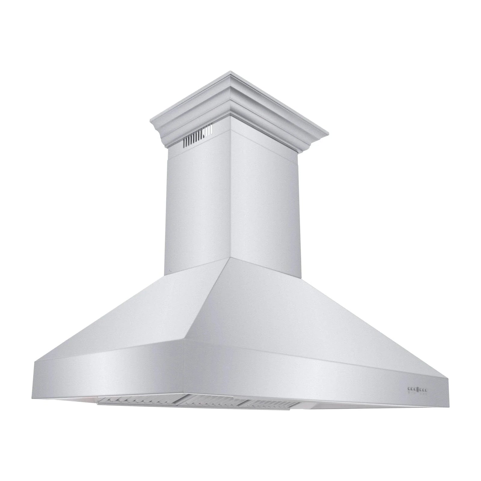 ZLINE Professional Convertible Vent Wall Mount Range Hood in Stainless Steel with Crown Molding 667CRN-48