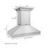 ZLINE Professional Island Mount Range Hood in Stainless Steel with Built-in CrownSound® Bluetooth Speakers 597iCRN-BT-36