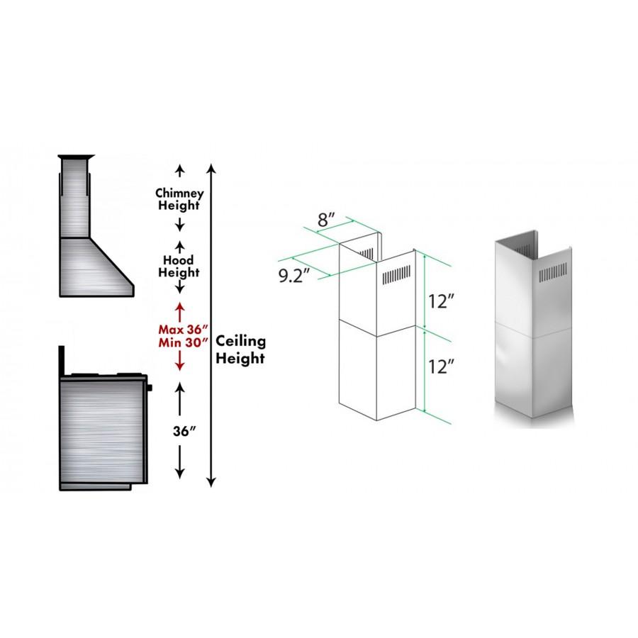 ZLINE Short Kit for 8' Ceilings, SK-KB/KL2/KL3