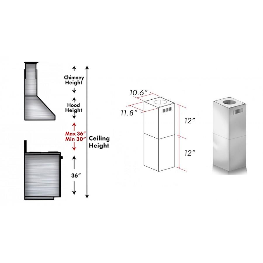 ZLINE Short Kit for Ceilings Under 8' ISLAND, SK-597i
