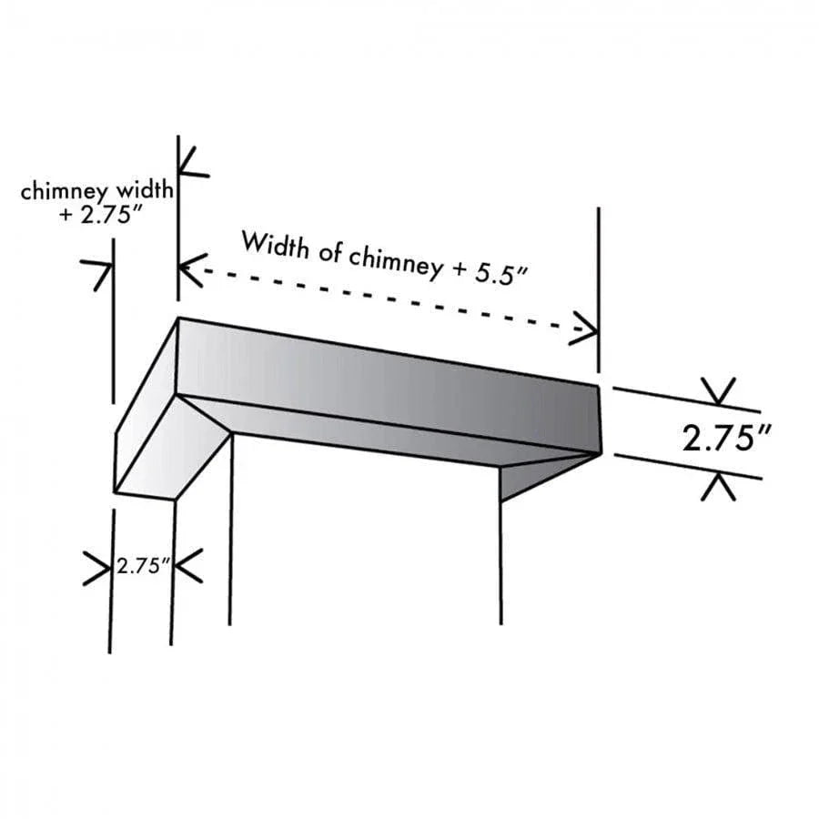 ZLINE Vented Crown Molding Profile 6 for Wall Mount Range Hood, CM6V-KBUF