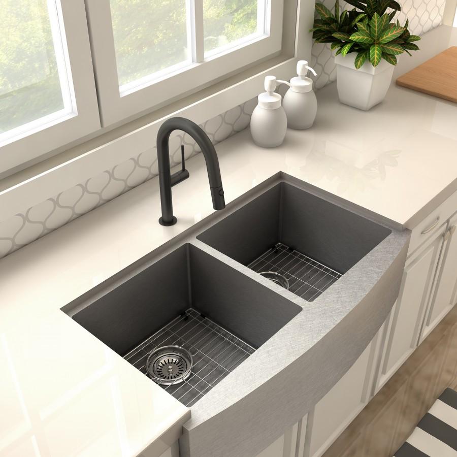 ZLINE Voltaire Kitchen Faucet, Electric Matte Black, VLT-KF-MB
